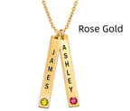 Personalized Vertical Necklace, Mother's Day Gift