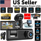 Car Dual Lens Dash Cam HD 1080P Front Rear Inside Video Recorder