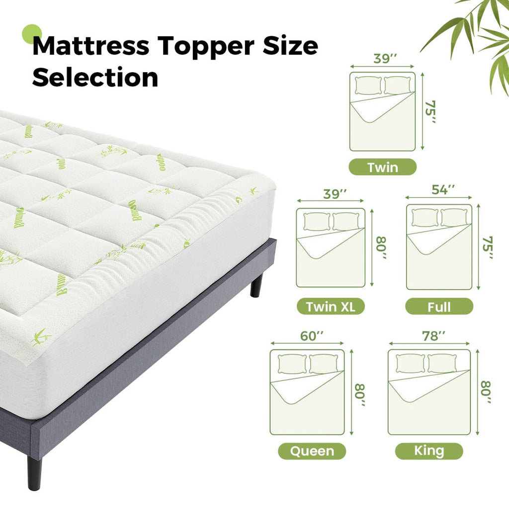 Mattress Protector, Thickened Mattress Pad With Bamboo Fiber Viscose