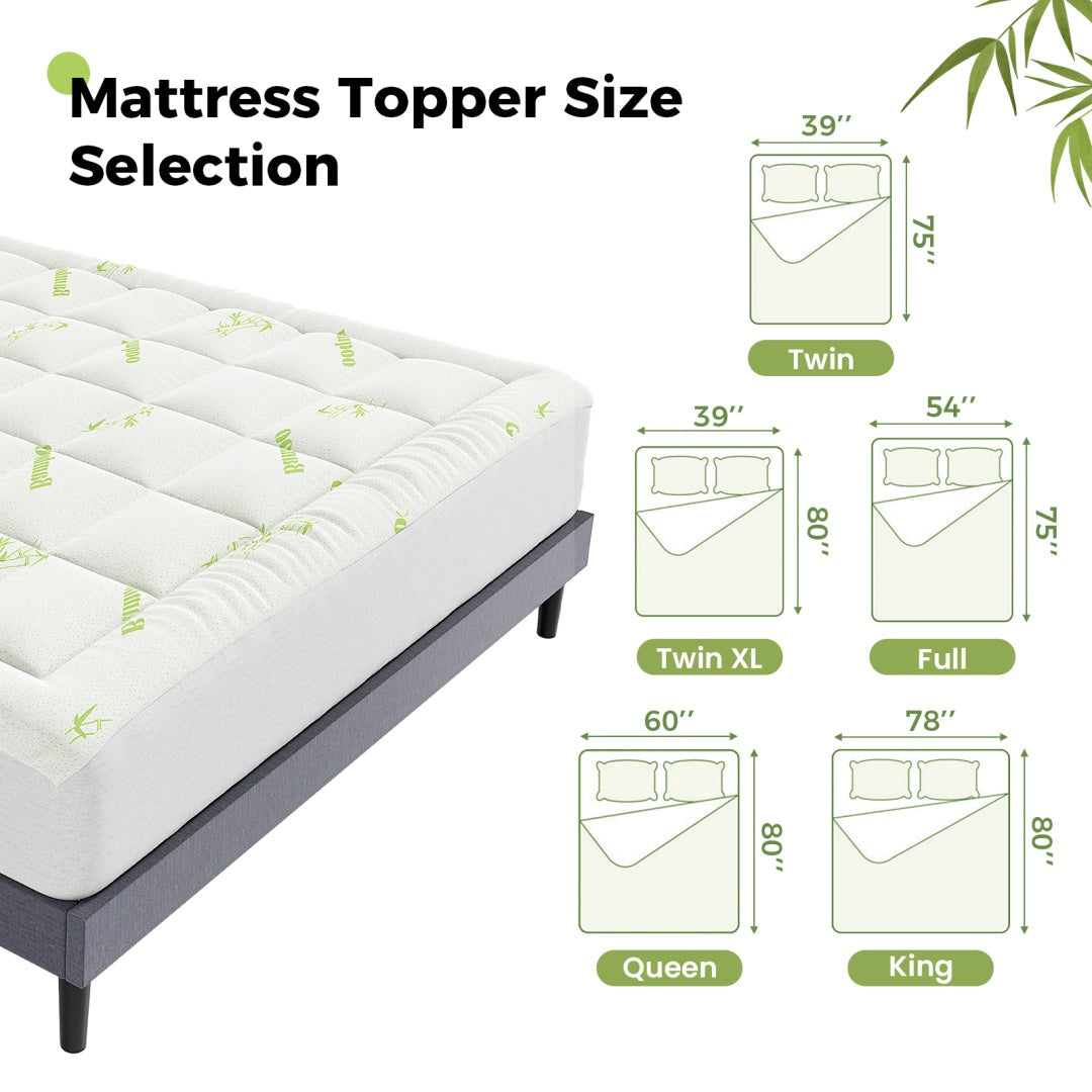 Mattress Protector, Thickened Mattress Pad With Bamboo Fiber Viscose