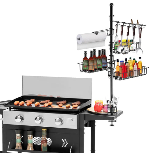 Griddle Caddy Standing Grill Utensil Caddy With Paper Towel Holder