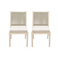 Cordoba Dining Chair Set of 2 - Comfortable Armless Chairs - Beige