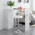 1 PC Round Bar Stool Adjustable Swivel Pub Chair-White