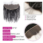 10A Grade 3/4 Kinky Curly Human Hair bundles with 4x4 Closures & 13x4