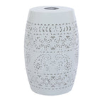 Solar Side Table with Built-in Solar Battery (White)