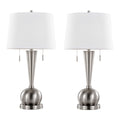 Jules 30.25" Contemporary Metal Table Lamp with Built-In USB Port - Set of 2