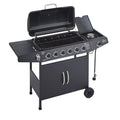 6 Burner BBQ Propane Gas Grill With Side Burner 59000 BTU Output