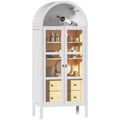 Modern Arched Cabinet with Glass Doors and Auto Sensor Light