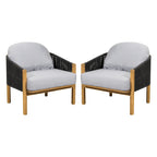 Grotta Outdoor Wood Club Chair Set of 2