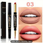DNJ Double-Ended 6 Pcs Matte Lipstick & Lip Liner 2-in-1 Long-Lasting