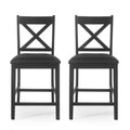 Farmhouse Style Counter Height Chair With Upholstered Seat