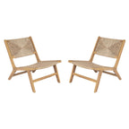 Acacia Wood Outdoor Armless Lounge Chair - Light Teak