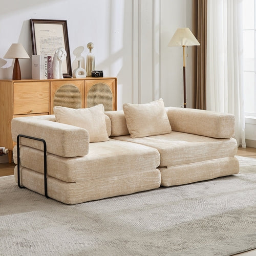 Compression Sofa,Convertible Floor Sofa Bed With Fixed-Shape Frame,