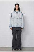 "Starry Sky Market" luxury brand classic washed cotton collarless raw