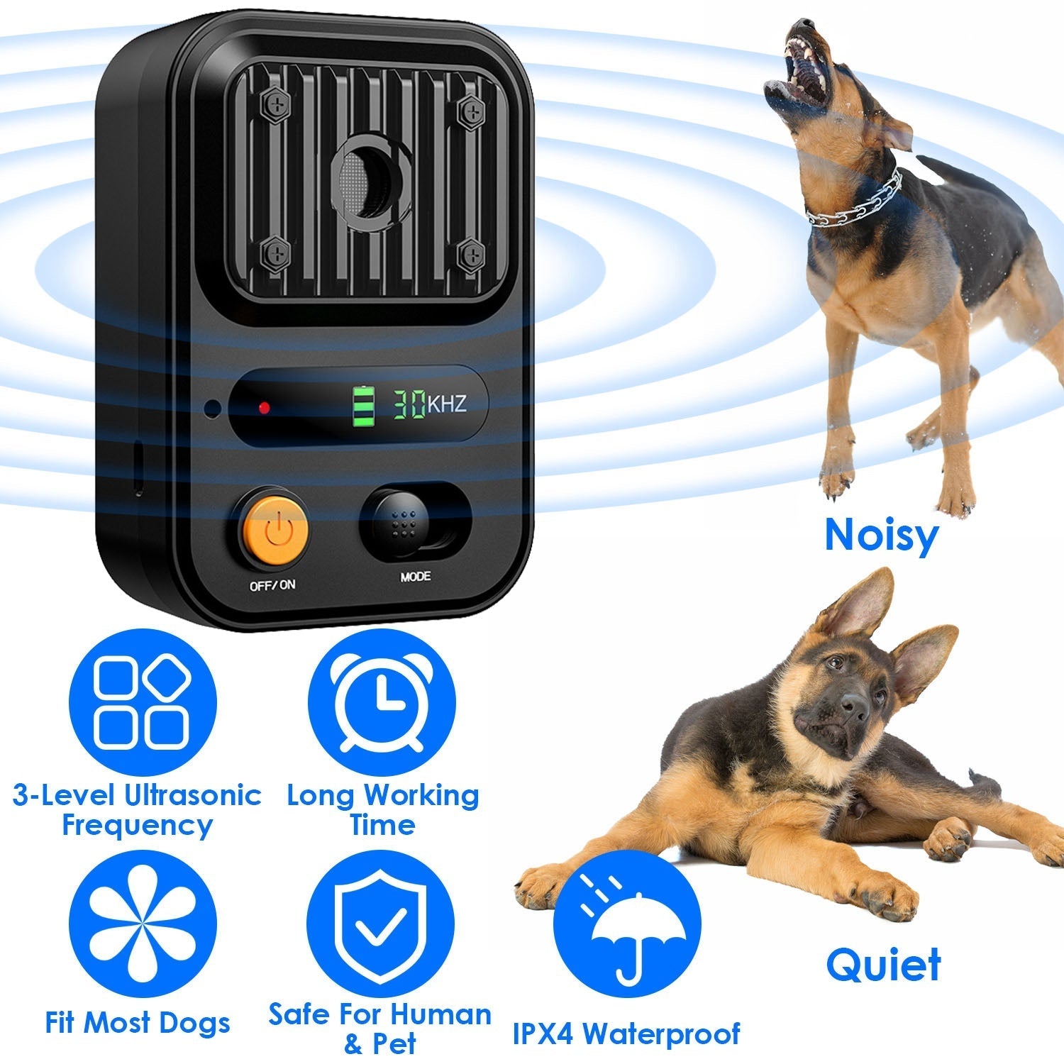 Black-Green Color Options -- 1Pc Ultrasonic Anti-Barking Device