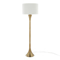 Lenuxe 65" Contemporary Metal Floor Lamp in Gold Metal with White Linen Shade