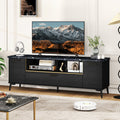 63 Inch TV Stand with Flip Door Cabinet for TVs up to 75 Inch-Black