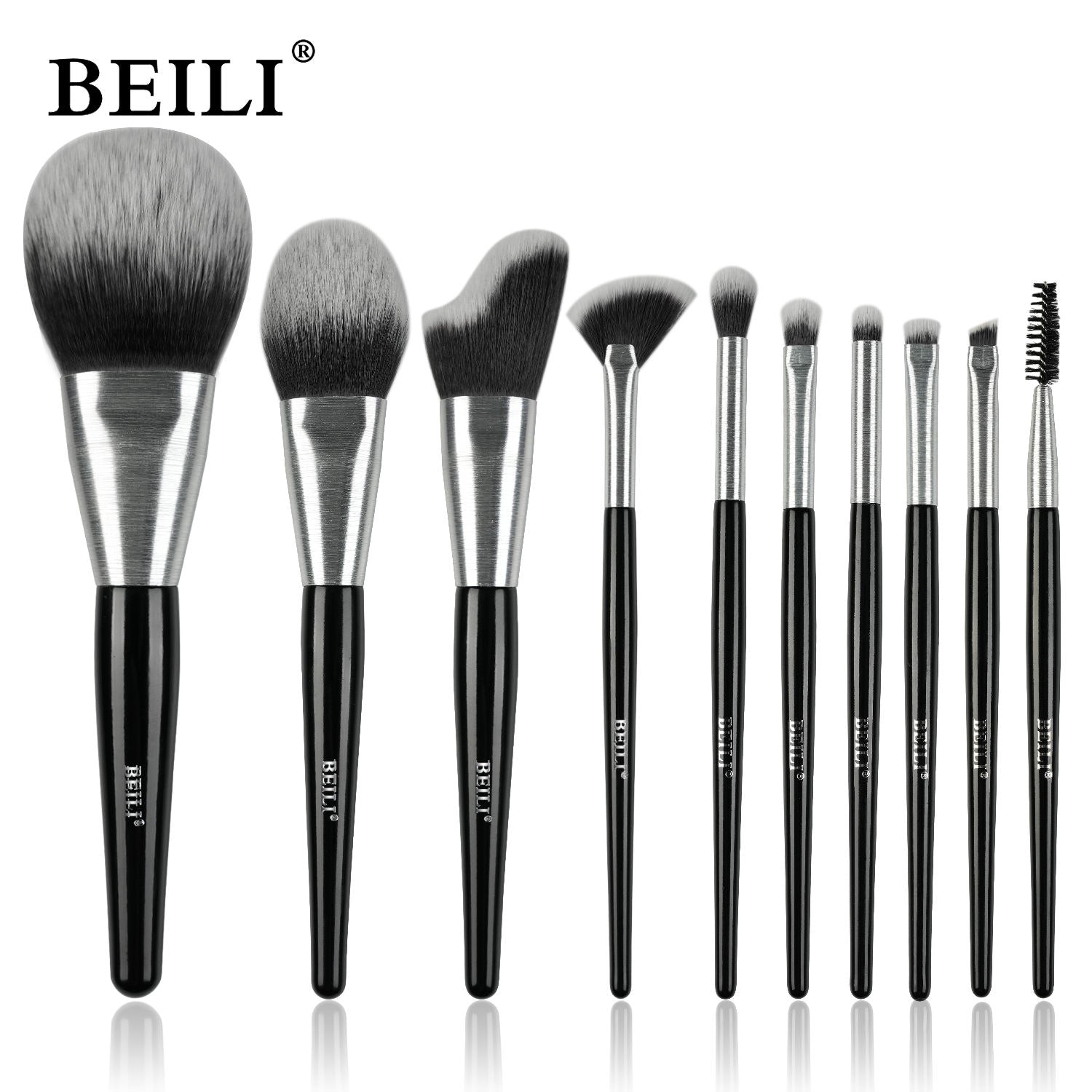 Beli 10pcs Professional Makeup Brush Set New Design Brushed Tube