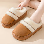 Fashion Warm Cotton Slippers For Women Leisure Thick Bottom Non-slip