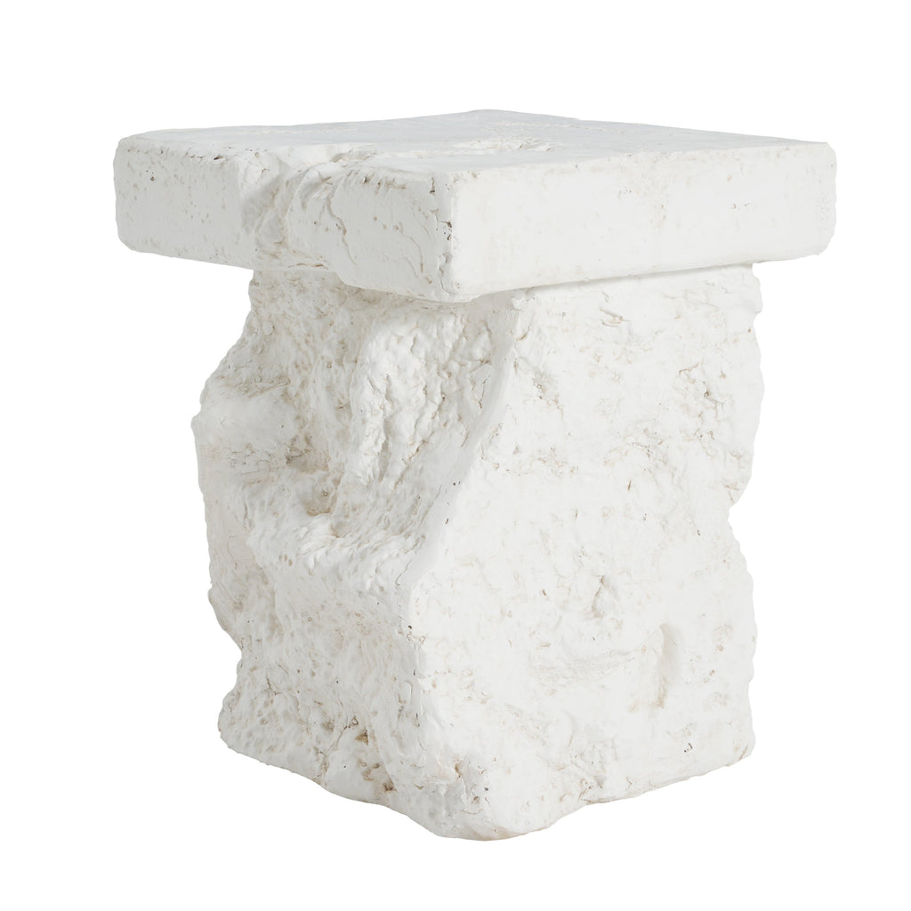 Talia Outdoor Patio Modern Artistry MGO Side Table, White
