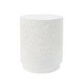 Outdoor Terrazzo Concrete Drum End Table - White Terrazzo