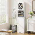 67 Inch Tall Bathroom Cabinet Freestanding Storage Cabinet with 5 Adjustable Shelves-White