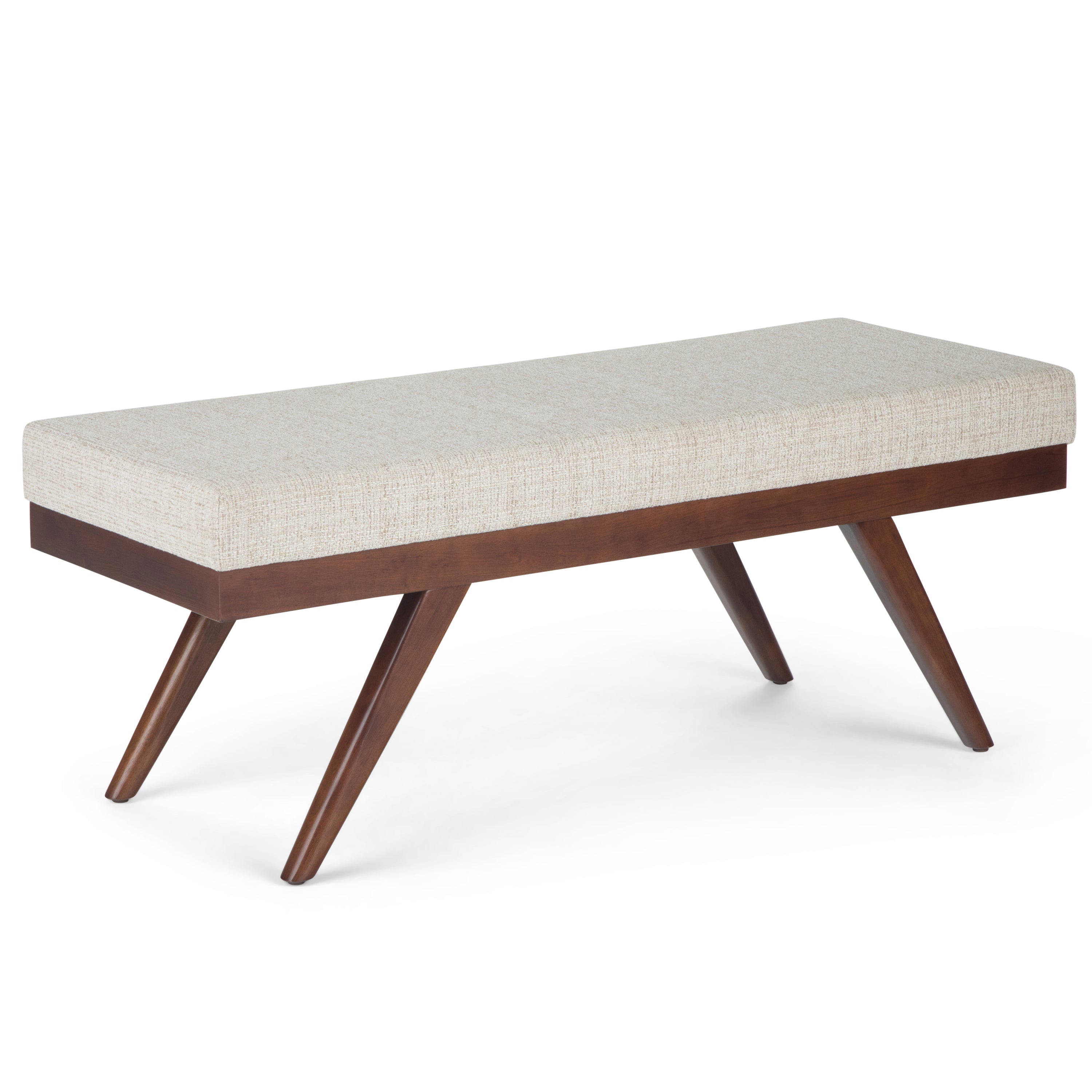 Chanelle - Mid Century Ottoman Bench - Platinum