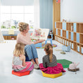 6 Pieces Multifunctional Hexagon Toddler Floor Cushions Classroom Seating with Handles-Multicolor