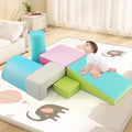 6 Pieces Foam Climbing Blocks Indoor Climb and Crawl Activity Playset with Rectangles-Green