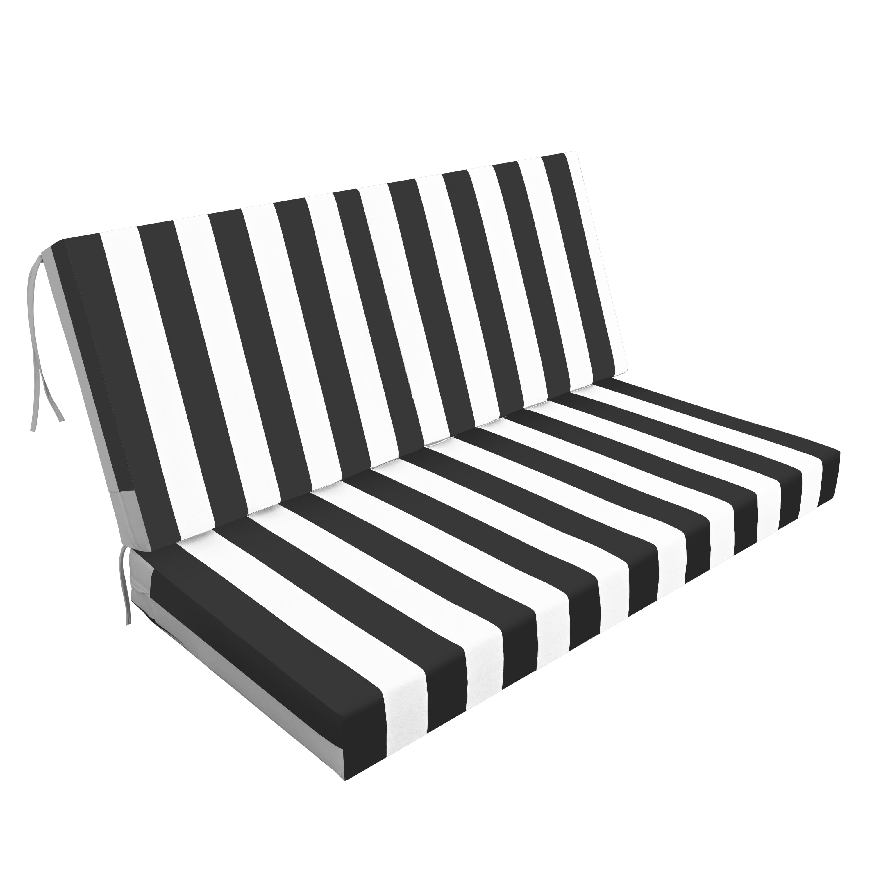 Outdoor Deep Seat Cushions for Patio Furniture, Waterproof Replacement Patio Chair Cushions Set of 2, Double Seat -