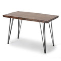 Modern Industrial Faux Live Edge Dining Table With Hairpin Legs - Natural
