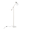 Marcel Contemporary/Glam Floor Lamp in White Marble and Nickel Metal