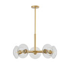 26" Modern Gold 5-Light Sputnik Chandelier with Clear Glass Shades