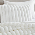 Everett 4-Piece White Micro Mink King Bedding Ensemble