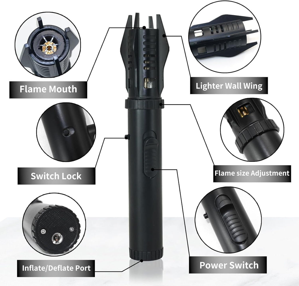 Torch Lighter, Bright Fire Lighter with Safety Lock and Adjustable
