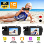 Black-Red Options - 1Pc HD 1080P Digital Video Camcorder 2.7in 16X