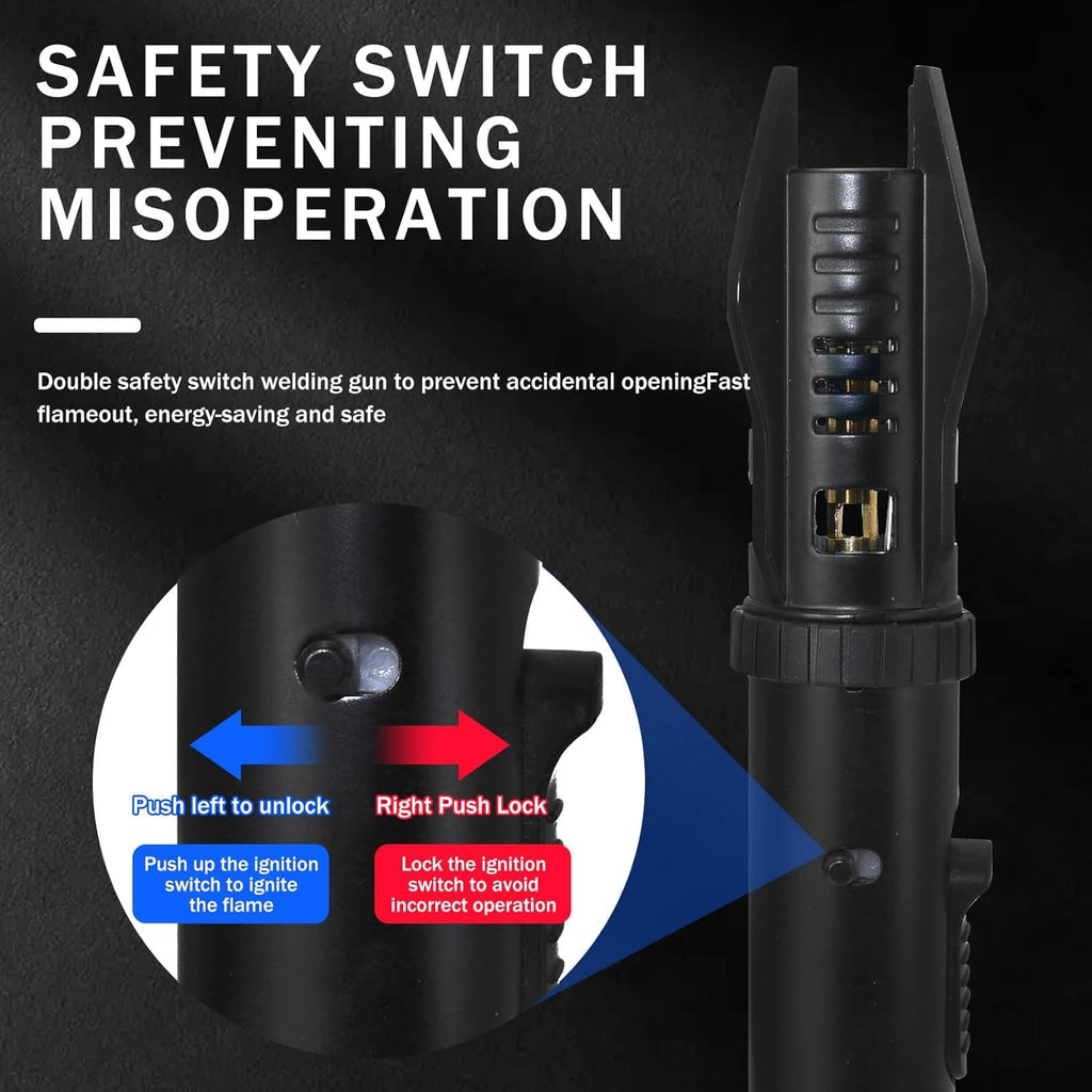 Torch Lighter, Bright Fire Lighter with Safety Lock and Adjustable