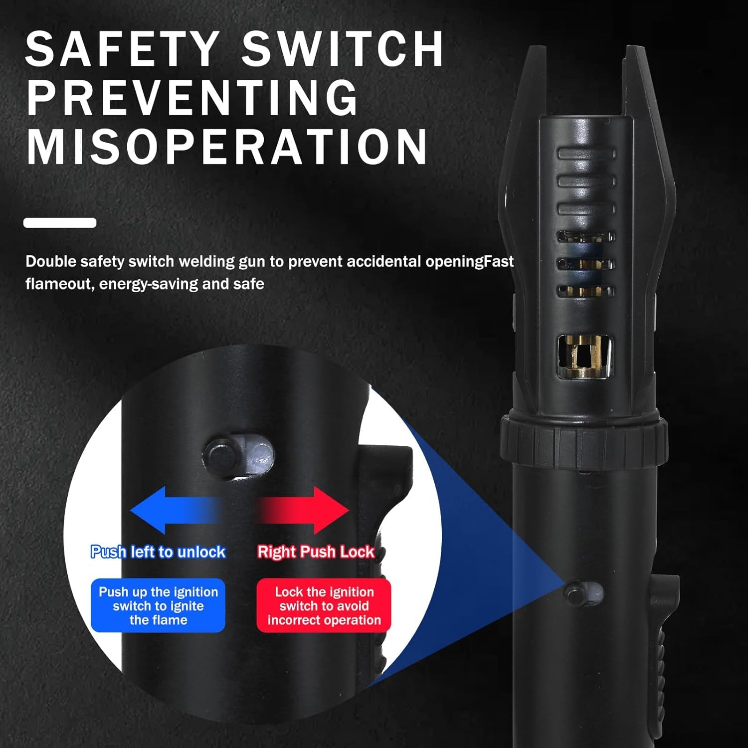 Torch Lighter, Bright Fire Lighter with Safety Lock and Adjustable