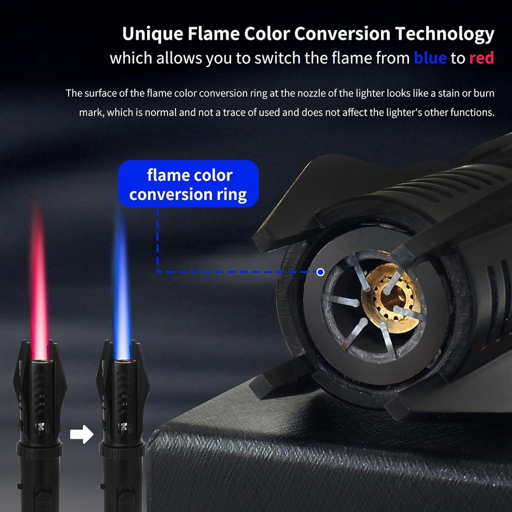 Torch Lighter, Bright Fire Lighter with Safety Lock and Adjustable