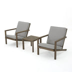 Celestaria - 3 Piece Outdoor Chat Set With Adirondack Chairs, Cushions And Side Table