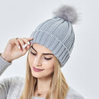 Winter Knitted Hats Fashion Stretchy Lined Skull Hats For Women Faux