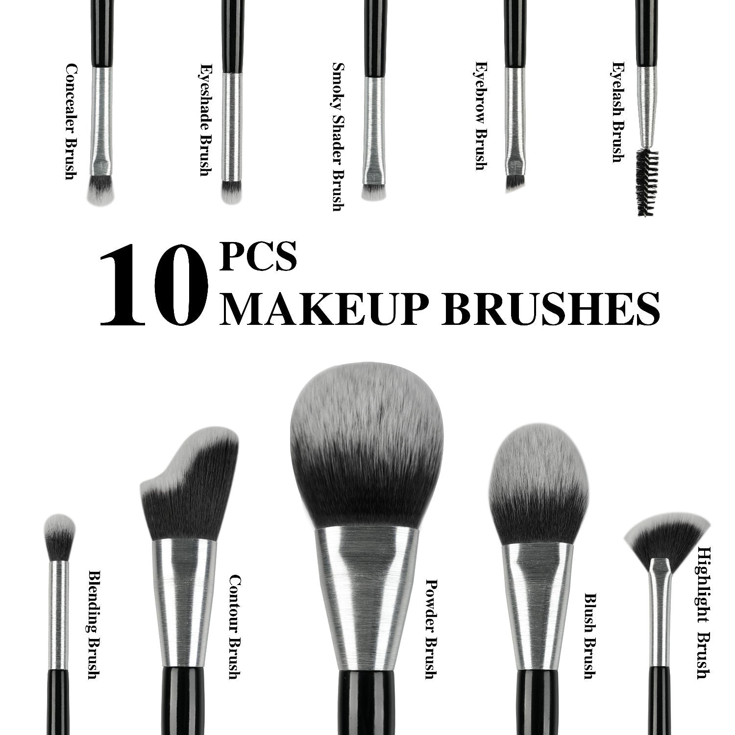 Beli 10pcs Professional Makeup Brush Set New Design Brushed Tube