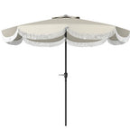 Vented Patio Table Umbrella, Outdoor Umbrella with Crank, 8 Ribs, Push Button Tilt