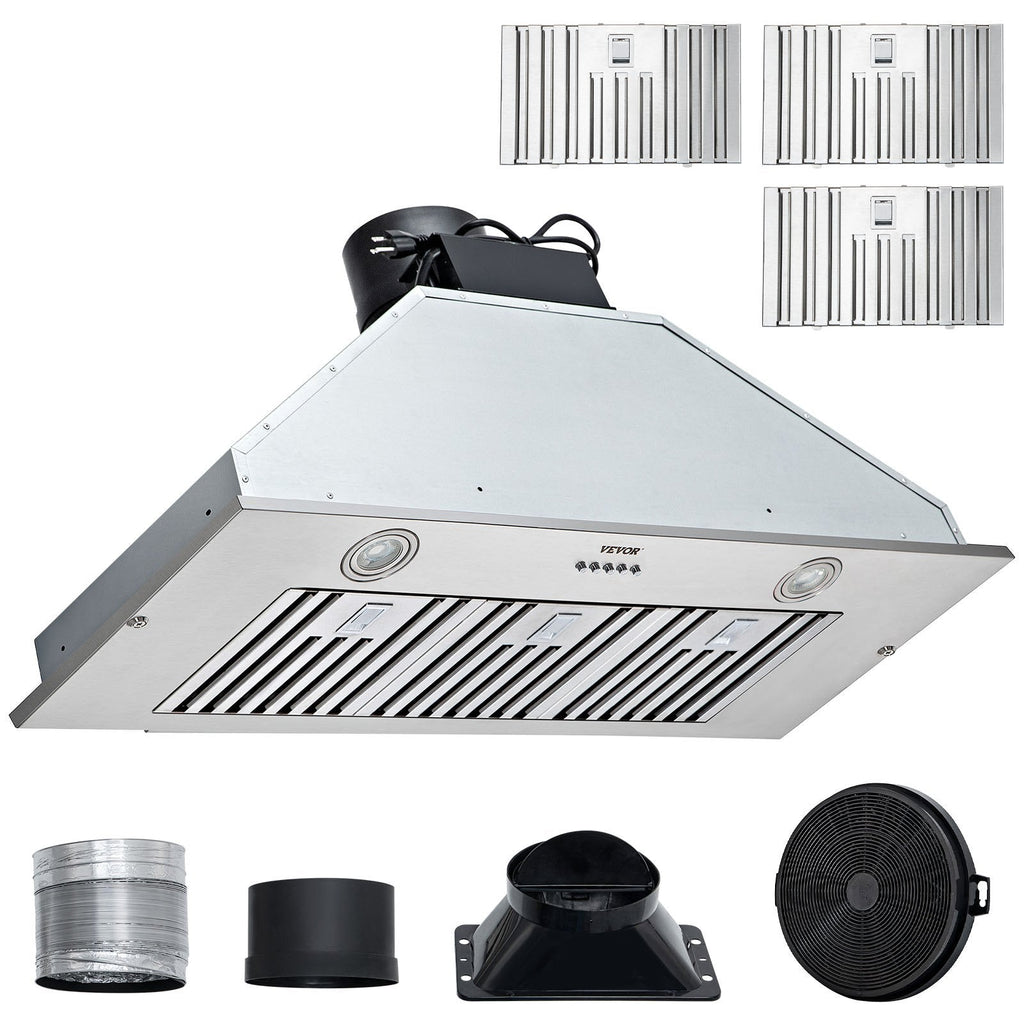 Insert Range Hood, 800CFM 3-Speed, 36 Inch Stainless Steel Built-in