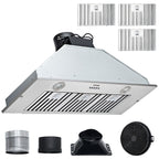 Insert Range Hood, 800CFM 3-Speed, 36 Inch Stainless Steel Built-in