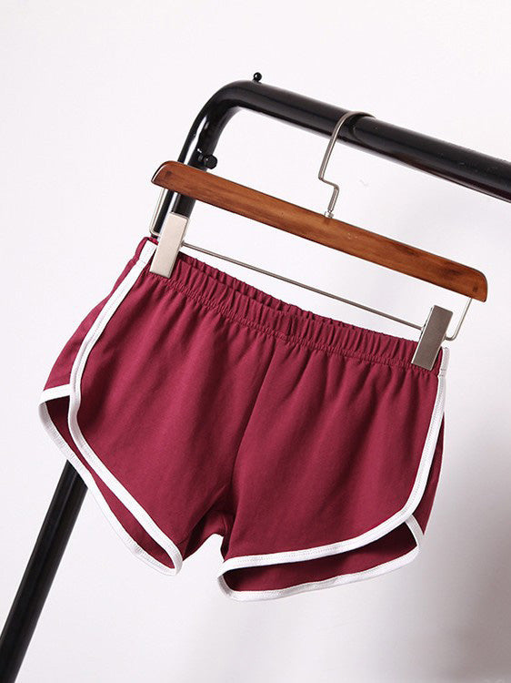 Women's sports shorts, home casual solid-color fashionable yoga beach