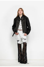 Retro Sheepskin Stand Collar Short Motorcycle Jacket “Caramel