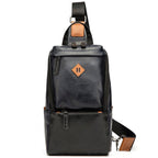Soft Leather Men's Chest Bag For Hiking Sports
