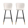 Modern Style Barstool with Tipped Ends - White