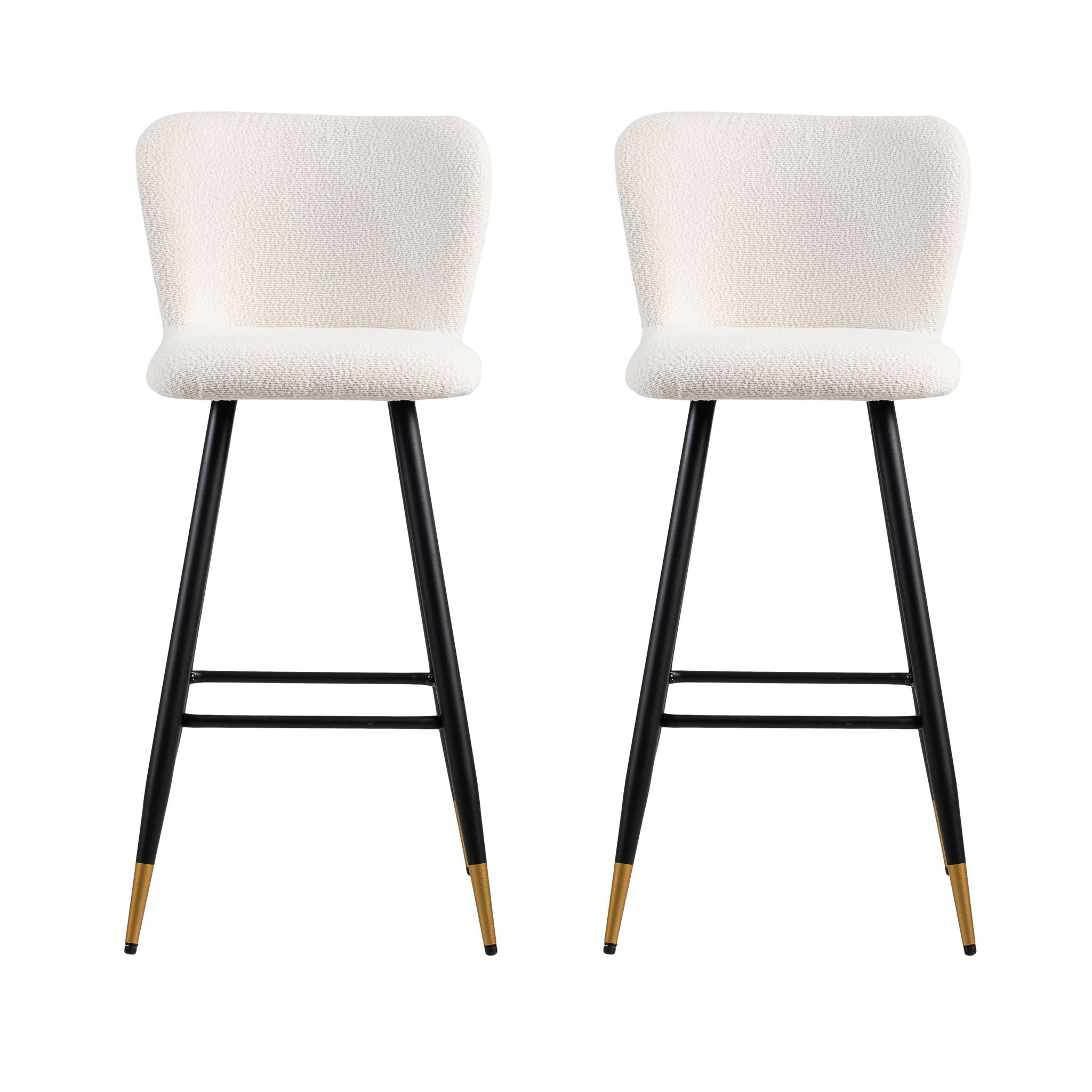 Modern Style Barstool with Tipped Ends - White
